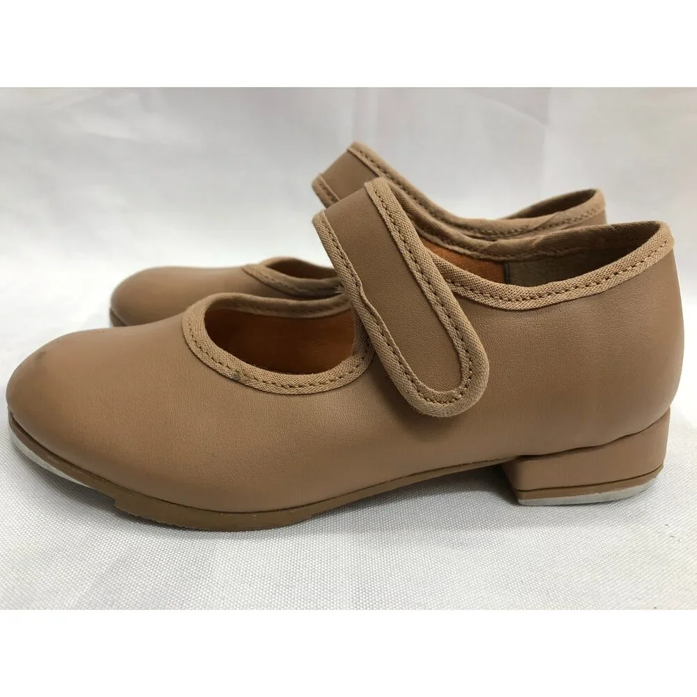 Dance Tan Tap Shoes SoDanca TA37 Child 9.5M Mary Jane Leather Loop Strap